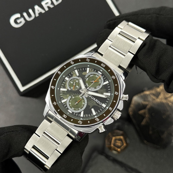 Чоловічий кварцовий годинник Guardo 012782-1 зі сталевим браслетом