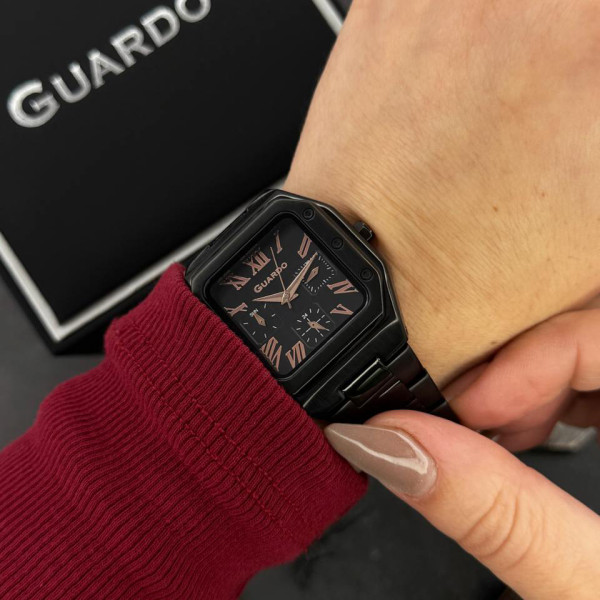 Жіночий годинник Guardo 012727-4 L кварцовий із нержавіючої сталі чорний