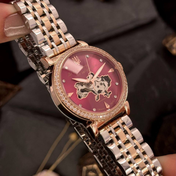 Женские механические часы Awarder 047 Silver-Gold-Pink с автоподзаводом