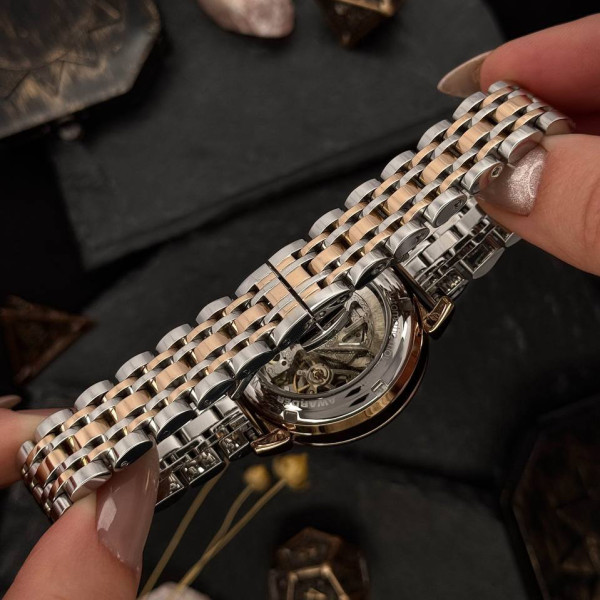 Женские механические часы Awarder 047 Silver-Gold-Pink с автоподзаводом