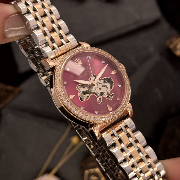 Женские механические часы Awarder 047 Silver-Gold-Pink с автоподзаводом