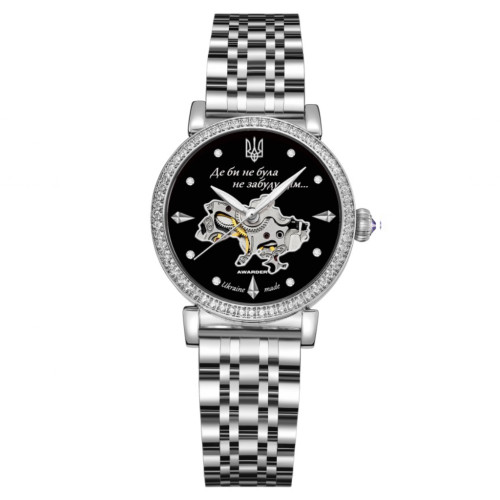 Жіночий годинник Awarder 047 Silver-Black механіка з автопідзаводом