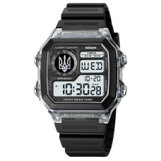 Наручний годинник Patriot 010BKUASI Тризуб срібло Black-White