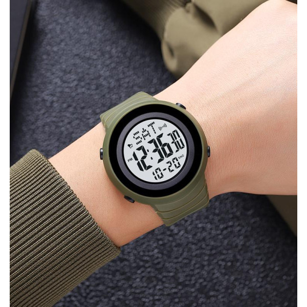 Чоловічий тактичний годинник Skmei 2152AG Army Green електронний 5 ATM
