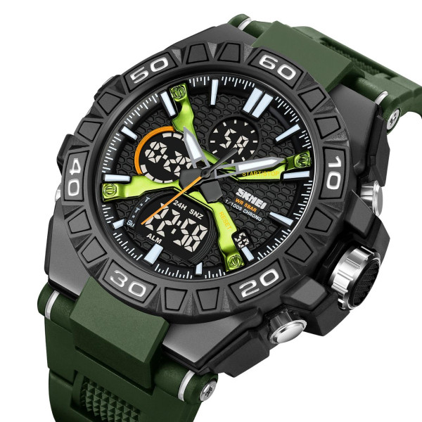 Чоловічий тактичний годинник Skmei 2220AG Army Green Arch з водозахистом 5 ATM