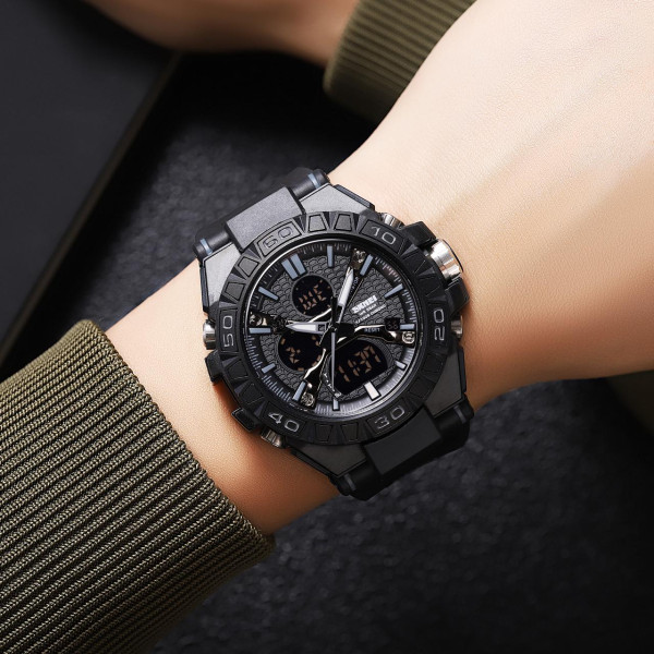 Мужские тактические часы Skmei 2220BK Black с водозащитой 5 ATM