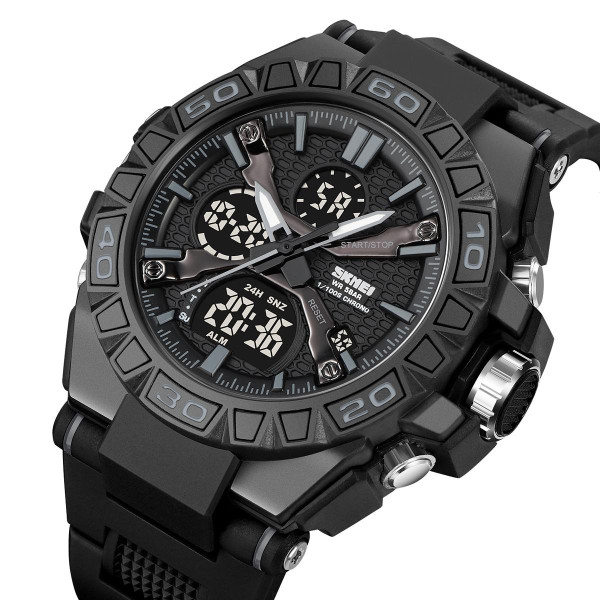 Мужские тактические часы Skmei 2220BK Black с водозащитой 5 ATM