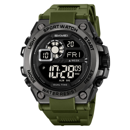 Мужские тактические часы Skmei 2318AG Army Green с подсветкой