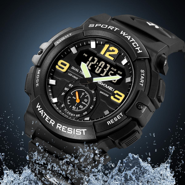 Чоловічий тактичний годинник Skmei 2341BK Black з водозахистом 5 ATM