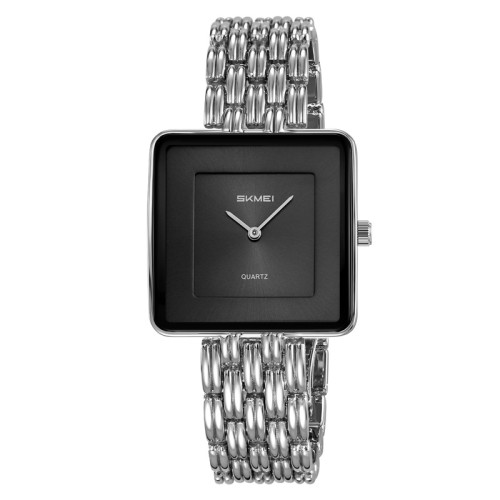 Жіночий годинник Skmei 2372SIBK Silver-Black кварцовий металевий