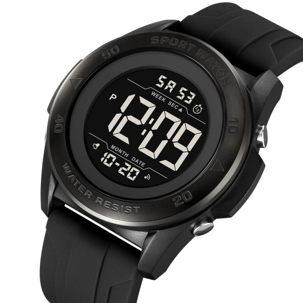 Чоловічий тактичний годинник Skmei 2485BK Black з водозахистом 5 ATM