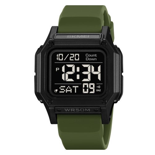 Чоловічий тактичний годинник Skmei 2537AG Army Green 5 ATM