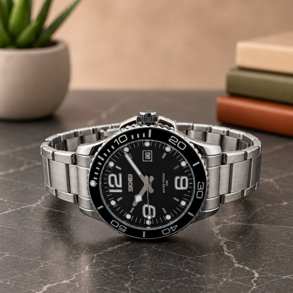 Мужские часы Skmei 9278BK Black с металлическим браслетом