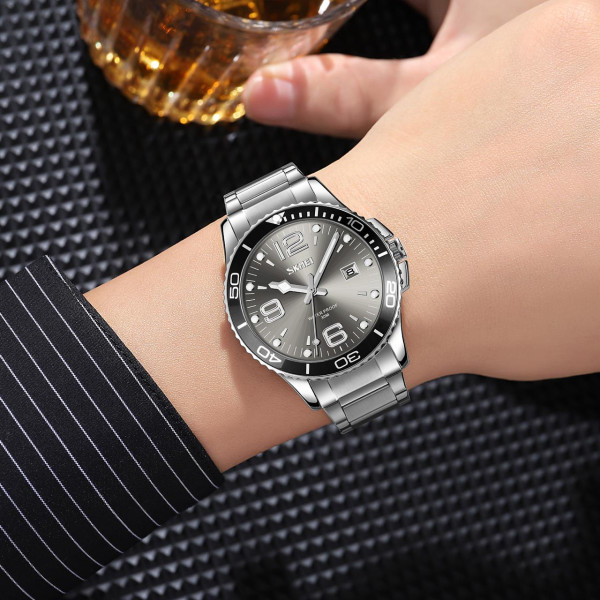 Мужские часы Skmei 9278SI Silver с металлическим браслетом