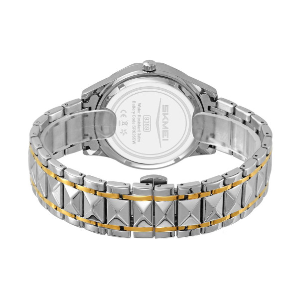 Мужские часы Skmei 9369TGDBK Gold-Black металлические кварцевые
