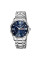 Мужские кварцевые часы Skmei 9369SIBU Silver-Blue с металлическим браслетом