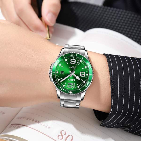 Мужские часы Skmei 9278GN Green с металлическим браслетом