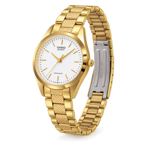 Женские часы Casio LTP-1274G-7A кварцевые с золотистым браслетом