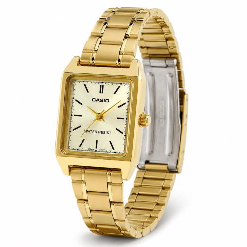 Жіночий годинник Casio LTP-V007G-9E золотистий прямокутний