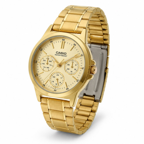 Жіночий годинник Casio LTP-V300G-9A золотистий кварцовий