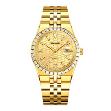 Мужские аналоговые часы Skmei 2655GD Gold с металлическим браслетом