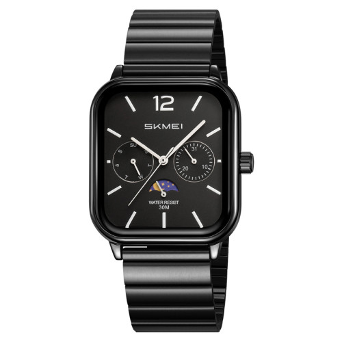 Мужские кварцевые часы Skmei 2509BKBK All Black с металлическим браслетом