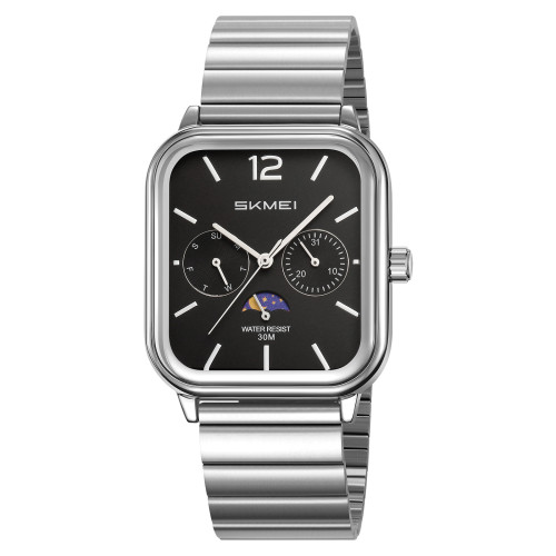 Мужские часы Skmei 2509SIBK Silver-Black классические кварцевые