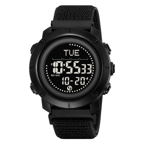Мужские тактические часы Skmei 2620NBK Black с компасом и шагомером