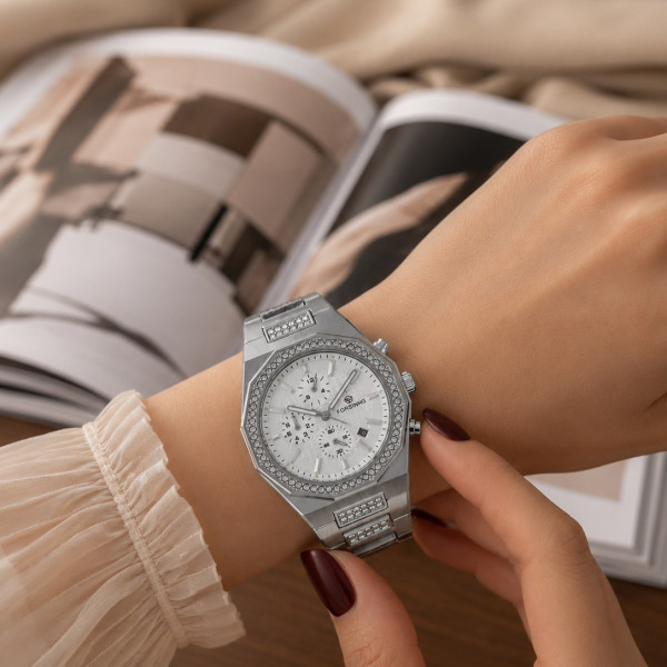 Механічний наручний годинник Forsining 8314 Silver-White Steel з автопідзаводом