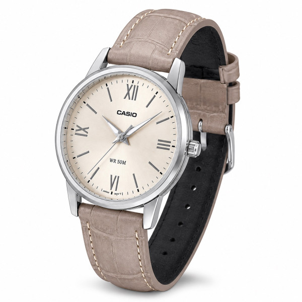Жіночий годинник Casio LTP-1303LL-7A зі шкіряним ремінцем та водозахистом 5 ATM