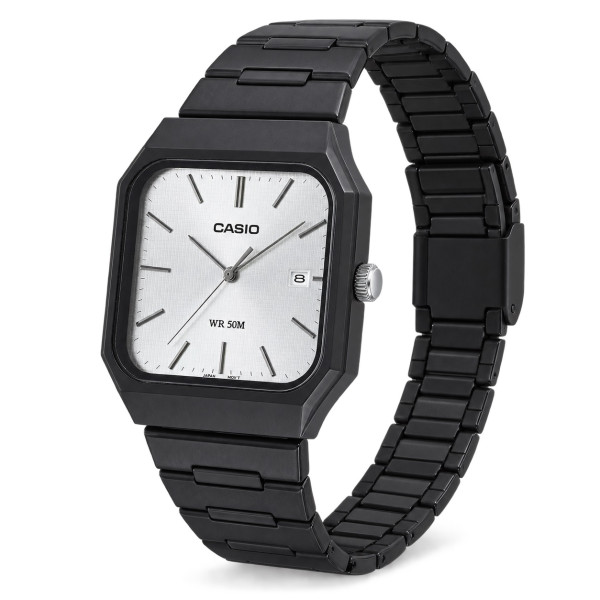 Мужские часы Casio MTP-B185B-7A с черным стальным браслетом