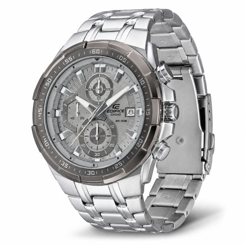 Мужские часы Casio Edifice EFR-539DE-8A стальные с хронографом 10 ATM