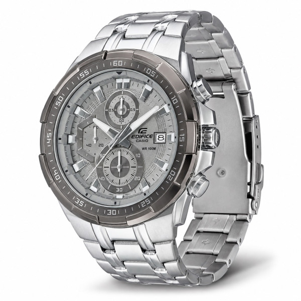 Мужские часы Casio Edifice EFR-539DE-8A стальные с хронографом 10 ATM