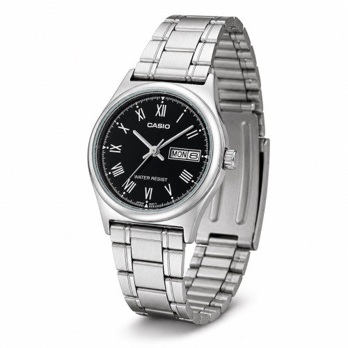 Жіночий годинник Casio LTP-V006D-1B з календарем та сталевим браслетом