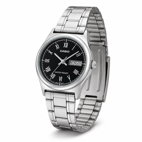 Жіночий годинник Casio LTP-V006D-1B з календарем та сталевим браслетом