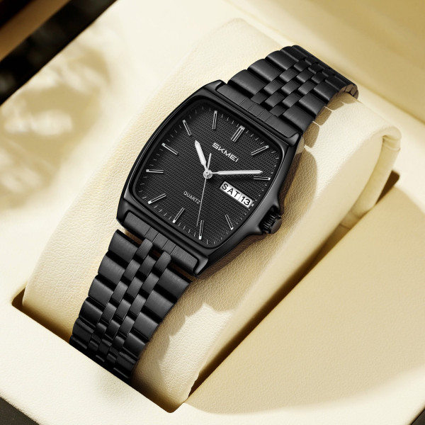 Жіночий годинник Skmei 2628BK Black з кварцовим механізмом та металевим браслетом
