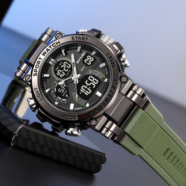 Чоловічий годинник Skmei 2500AG Army Green спортивний водозахищений