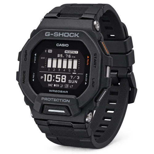 Мужские часы Casio G-SHOCK GBD-200-1 с Bluetooth и шагомером 20 ATM