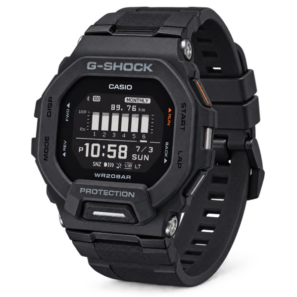 Мужские часы Casio G-SHOCK GBD-200-1 с Bluetooth и шагомером 20 ATM