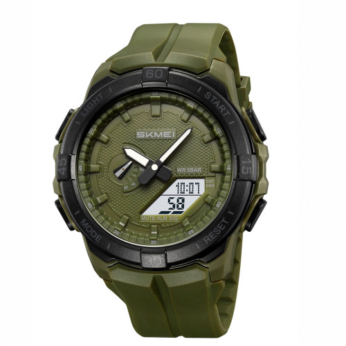 Чоловічий тактичний годинник Skmei 2583AG Army Green з водозахистом 5 ATM