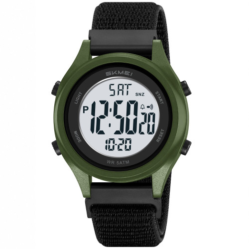 Мужские тактические часы Skmei 2669NAG Army Green нейлоновые 5 ATM