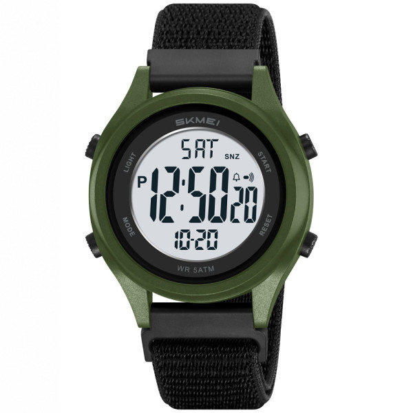 Чоловічий тактичний годинник Skmei 2669NAG Army Green нейлоновий 5 ATM