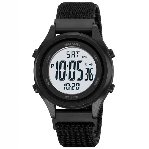 Мужские часы Skmei 2669NBKWT Black-White нейлоновый ремешок 5 ATM