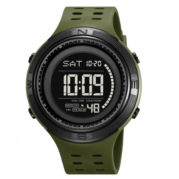 Тактические мужские часы Skmei 2708AG Army Green с водозащитой 5 ATM