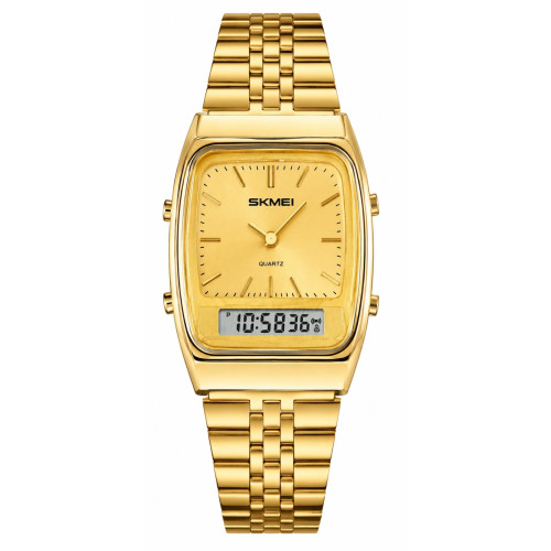 Мужские часы Skmei 2585GD Gold золотистые со стальным браслетом