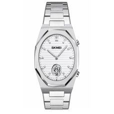 Мужские часы Skmei 2703SISI Silver-Silver со стрелочно-электронным циферблатом