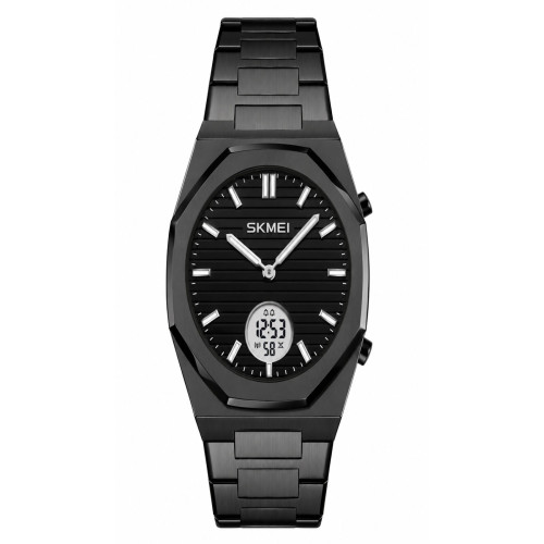 Мужские часы Skmei 2703BKWT Black-White с металлическим браслетом