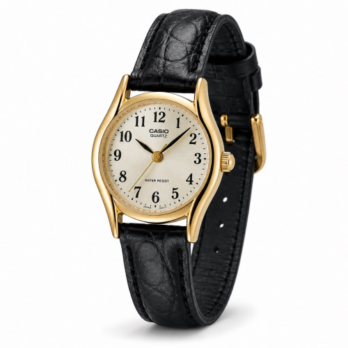 Женские часы Casio LTP-1094Q-7B2 с кожаным корешком и минеральным стеклом