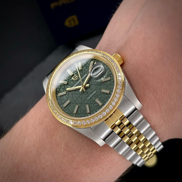 Чоловічий годинник Pagani Design PD-1794M Silver-Gold-Green