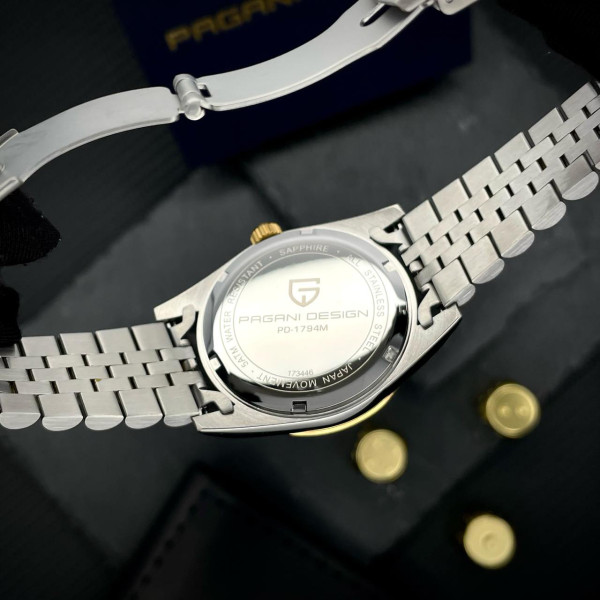 Чоловічий годинник Pagani Design PD-1794M Silver-Gold-Green